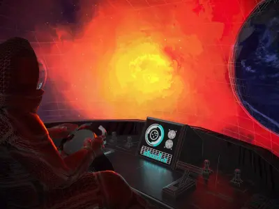 Ship arriving on planet earth Low-poly 3D model