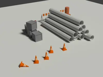 Industrial Misc Elements Pack Low-poly 3D model