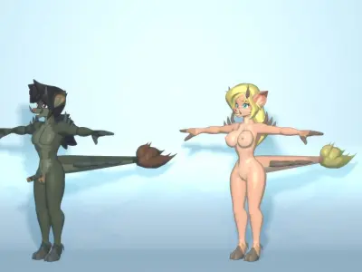 Acheron Orcs Nude Low-poly 3D model