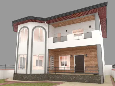 Residential House with exterior 123 - 3D model  3D model