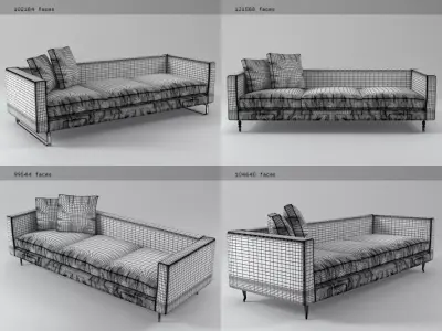 Boutique Triple Seater 3D model