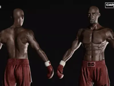 Boxing Fighters Pack LowPoly PBR  Low-poly 3D model