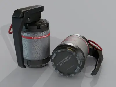 Sci-Fi Frag Grenade - Game Ready Low-poly 3D model