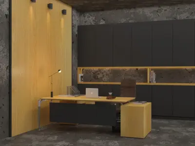 3D Modern Office Interior Design  Low-poly 3D model