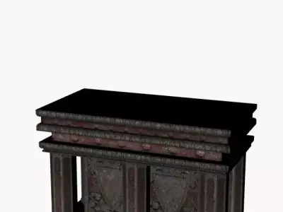 Alter marble table with carvings 3D model