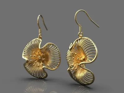 Flower earrings 3D print model