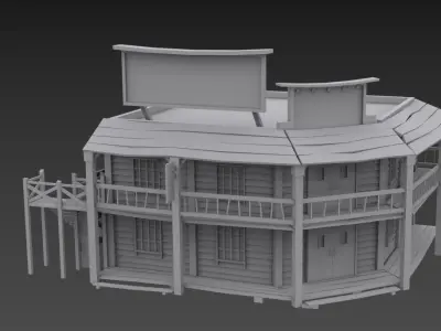 Western Bank Low-poly 3D model