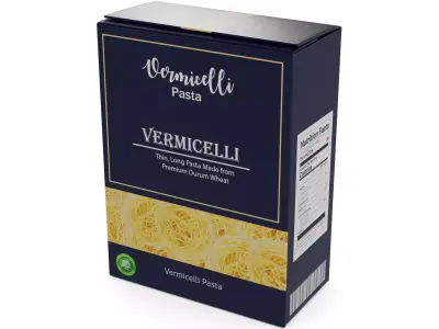 Penne fusilli macaroni vermicelli shells and shapes Vermicell... Low-poly 3D model