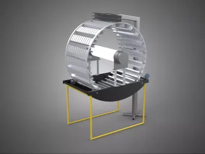 ROTARY HYDROPONIC SPIN GARDEN PLANT GROW FARM CYLINDER SYSTEM 3D model