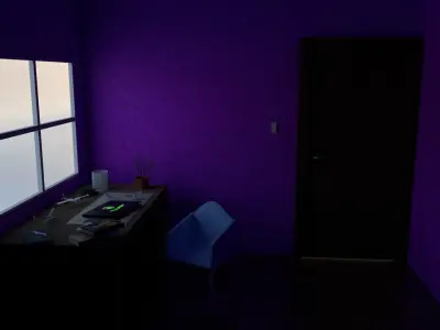 Teen Girl Bedroom Low-poly 3D model