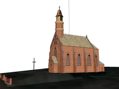 Architecture-Religion-God-Culture-Temple-068 church with cros... 3D model