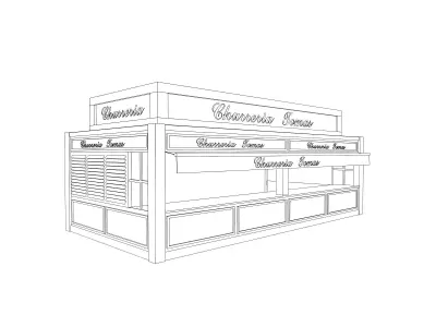 Food Stall KIOSK 3D model