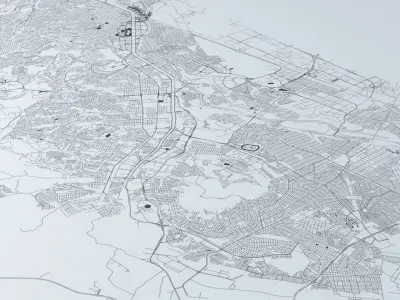Tijuana Road Network and Streets 3D model