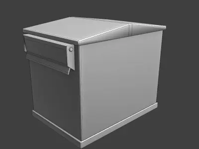 Old polish mailbox Low-poly 3D model