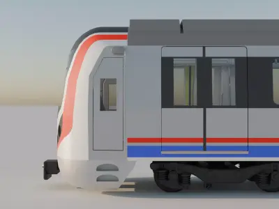 E32000 Suburban EMU Train Low-poly 3D model