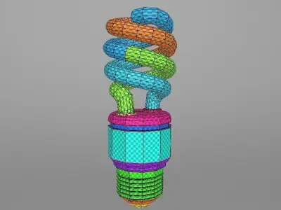 Fluorescent 3D Lowpoly PBR 1K Texture Low-poly 3D model