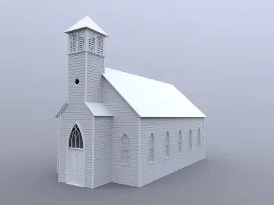 Abandoned Church Low-poly 3D model