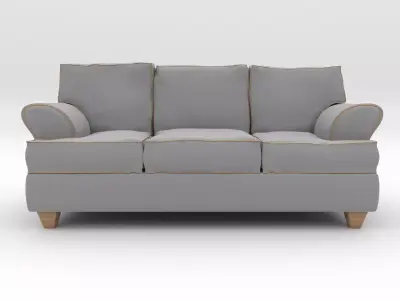 couch with wooden legs Low-poly 3D model