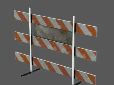 Road Closed Sign Low-poly 3D model buy