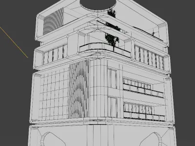 3D model of simple apartment Building 3D model