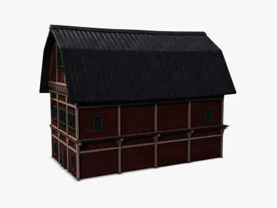 Barn 01 Low-poly 3D model