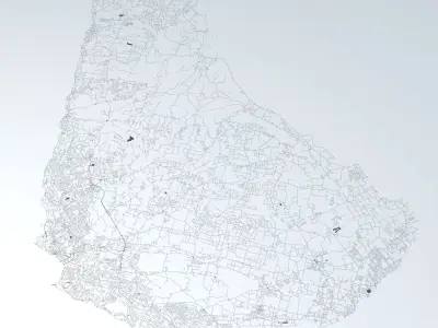 Barbados Road Network and Streets 3D model