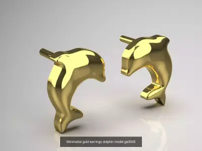 The Volume and Texture Gold Earring Collection 3D Model Pack