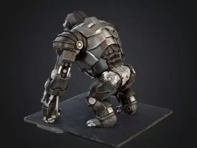 Cyber Gorilla Mecha - Armored Primate Sci-Fi 3D 3D print model
