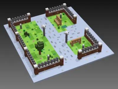 Voxel Park 3D model