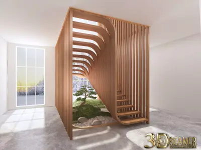 Staircase Wood Design  3D model