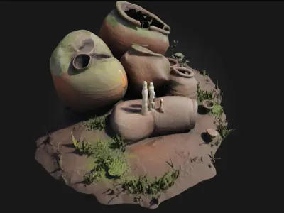 Ancient Vessels Still Life  Timeless Artifacts of Antiquity 3D model