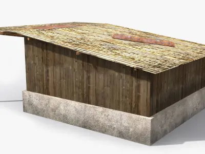 slum j wooden house Low-poly 3D model