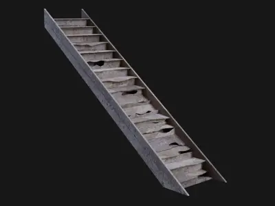 POST APO STAIRS IMPROVISED STAIRCASE COLLECTION PACK AAA Low-poly 3D model