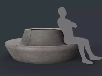 Modern Outdoor Bench 96 PBR Game Ready Low-poly 3D model
