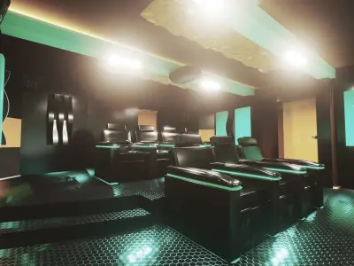 cinema room with lights Free 3D model