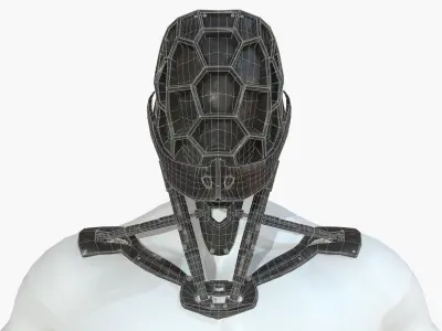 Mask Robot Mecha Cyberpunk Low-poly 3D model