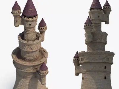  Multi Tower Castle fort 3D model