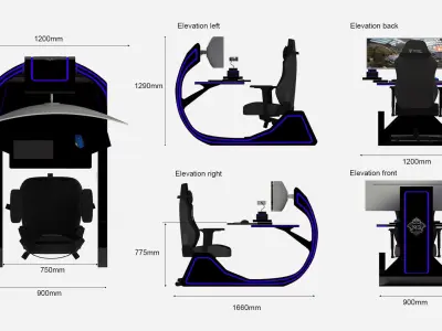 Mobile Gaming pod concept 2 3D model