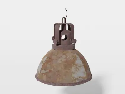 Rusted industrial lamp Low-poly 3D model