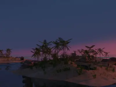 Remote tropical island 3D model