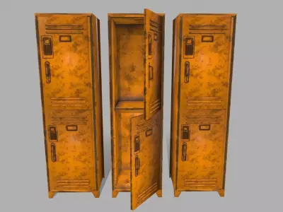 locker 7 metal Low-poly 3D model