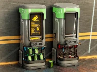 Sci-fi Power Generator PG1 PBR Low-poly 3D model