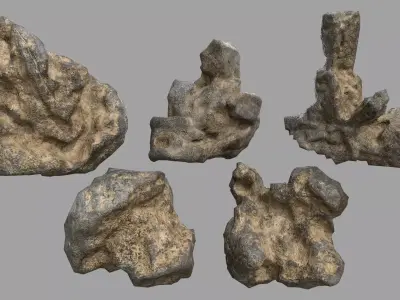 Rock Set Low-poly 3D model
