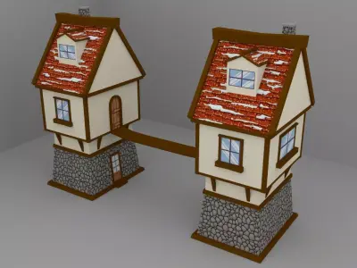 Christmas House 01 Low-poly 3D model