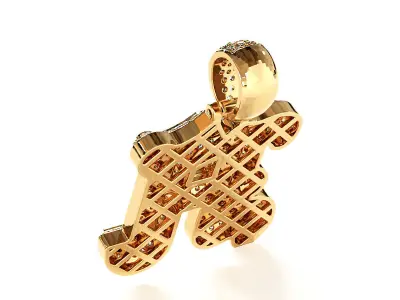 Tattoo fonts H alphabet pendent 3D print model