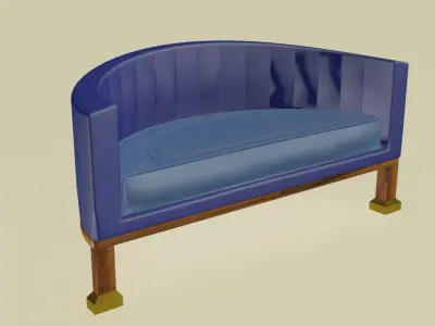 Hemicircle modern middle sofa Low-poly 3D model
