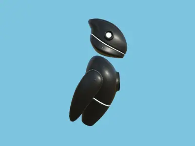 Flying Robot 02 Black - Character SciFi Design Low-poly 3D model