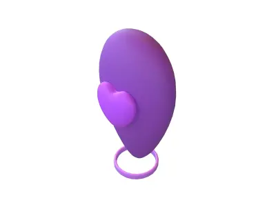 Love Location Tag Icon v1 007 Low-poly 3D model
