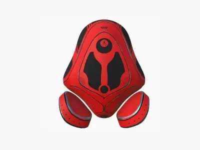 SciFi Backpack H09 Red - Fashion Character Design Low-poly 3D model