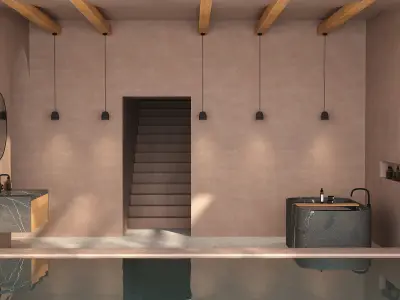 Minimalist Beige Bathroom   3D model